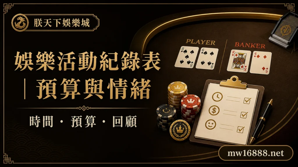 娛樂活動紀錄表怎麼填？一次一頁的時間、預算與情緒回顧範本｜朕天下娛樂城 gaming-session-record-checklist